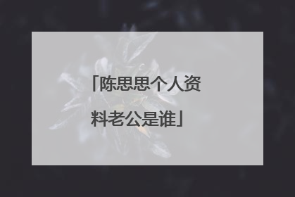 陈思思个人资料老公是谁