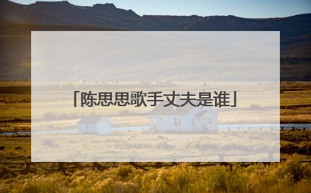 陈思思歌手丈夫是谁