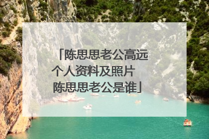 陈思思老公高远个人资料及照片 陈思思老公是谁