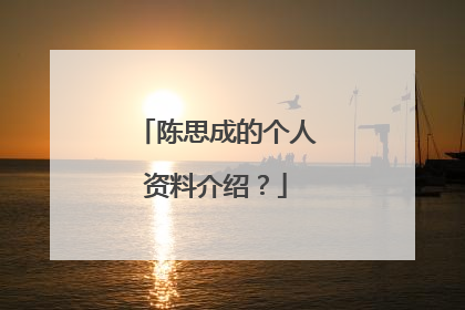 陈思成的个人资料介绍?