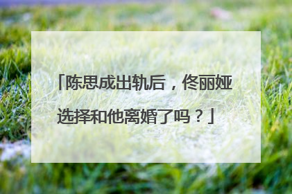 陈思成出轨后，佟丽娅选择和他离婚了吗？