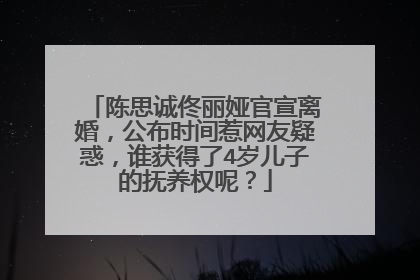 陈思诚佟丽娅官宣离婚，公布时间惹网友疑惑，谁获得了4岁儿子的抚养权呢？