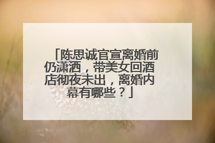陈思诚官宣离婚前仍潇洒,带美女回酒店彻夜未出,离婚内幕有哪些?