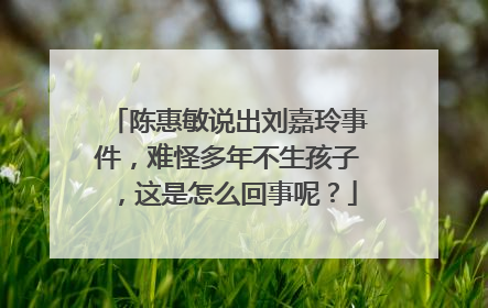 陈惠敏说出刘嘉玲事件，难怪多年不生孩子，这是怎么回事呢？