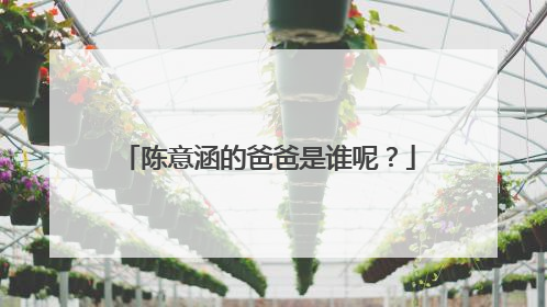 陈意涵的爸爸是谁呢？