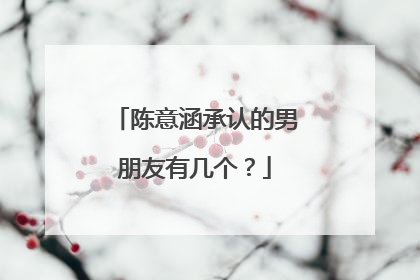 陈意涵承认的男朋友有几个?