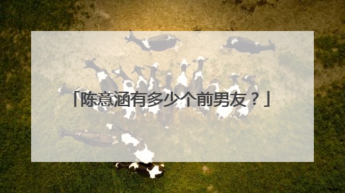 陈意涵有多少个前男友？