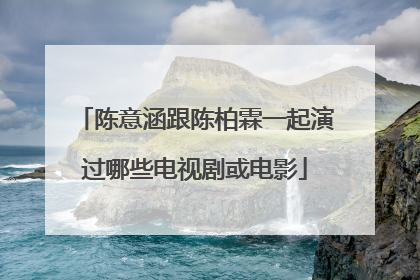 陈意涵跟陈柏霖一起演过哪些电视剧或电影
