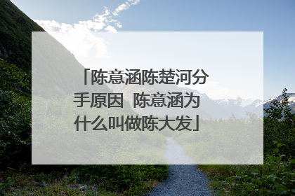 陈意涵陈楚河分手原因 陈意涵为什么叫做陈大发