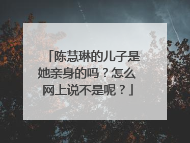 陈慧琳的儿子是她亲身的吗？怎么网上说不是呢？