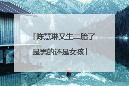 陈慧琳又生二胎了是男的还是女孩