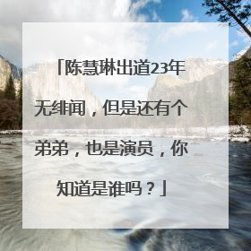 陈慧琳出道23年无绯闻,但是还有个弟弟,也是演员,你知道是谁吗?