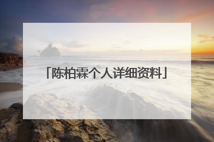 陈柏霖个人详细资料