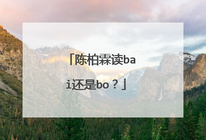陈柏霖读bai还是bo？