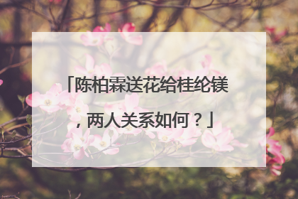 陈柏霖送花给桂纶镁，两人关系如何？