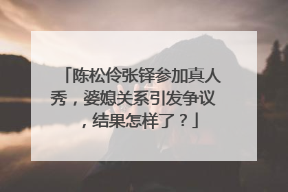 陈松伶张铎参加真人秀,婆媳关系引发争议,结果怎样了?