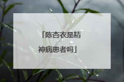 陈杏衣是精神病患者吗