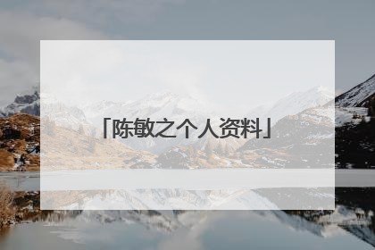 陈敏之个人资料