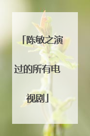 陈敏之演过的所有电视剧