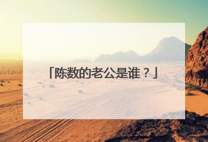 陈数的老公是谁？