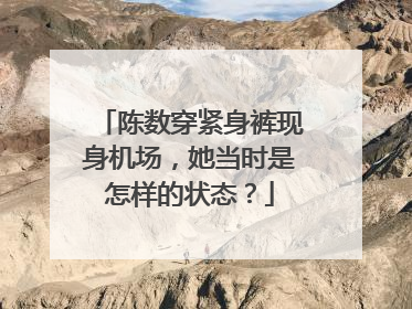 陈数穿紧身裤现身机场，她当时是怎样的状态？
