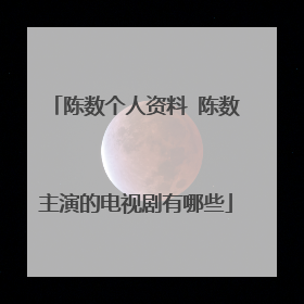 陈数个人资料 陈数主演的电视剧有哪些