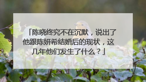 陈晓终究不在沉默，说出了他跟陈妍希结婚后的现状，这几年他们发生了什么？