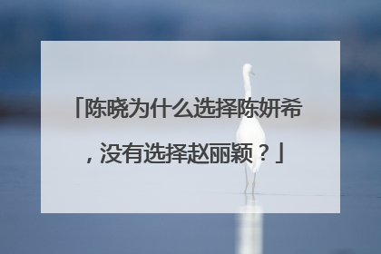 陈晓为什么选择陈妍希，没有选择赵丽颖？