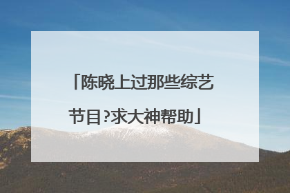 陈晓上过那些综艺节目?求大神帮助