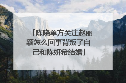 陈晓单方关注赵丽颖怎么回事背叛了自己和陈妍希结婚