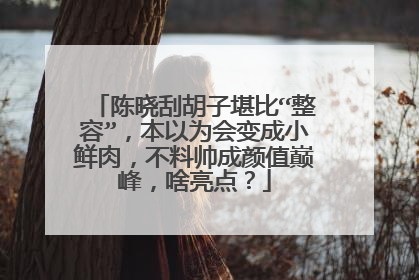陈晓刮胡子堪比“整容”,本以为会变成小鲜肉,不料帅成颜值巅峰,啥亮点?