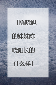 陈晓旭的妹妹陈晓阳长的什么样