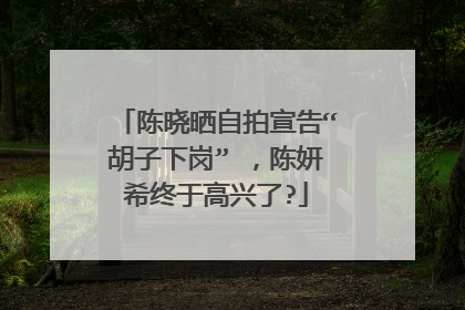 陈晓晒自拍宣告“胡子下岗” ,陈妍希终于高兴了?