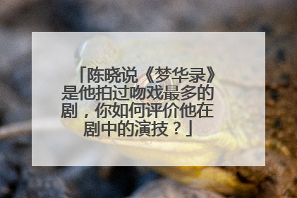 陈晓说《梦华录》是他拍过吻戏最多的剧,你如何评价他在剧中的演技?