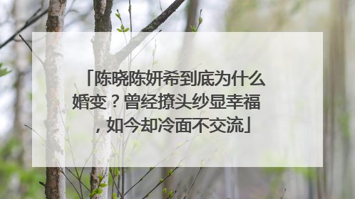 陈晓陈妍希到底为什么婚变?曾经撩头纱显幸福,如今却冷面不交流