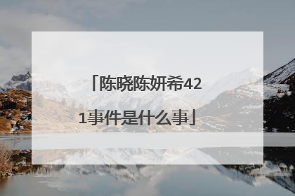 陈晓陈妍希421事件是什么事