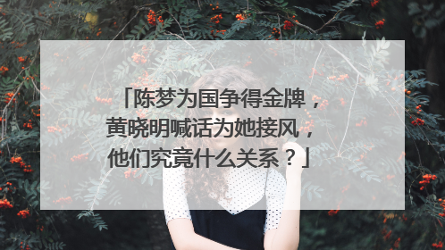 陈梦为国争得金牌,黄晓明喊话为她接风,他们究竟什么关系?