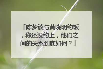 陈梦谈与黄晓明约饭,称还没约上,他们之间的关系到底如何?