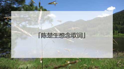 陈楚生想念歌词