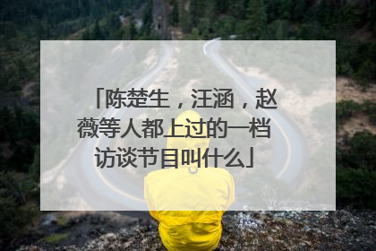 陈楚生,汪涵,赵薇等人都上过的一档访谈节目叫什么