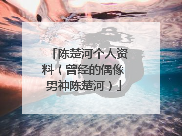陈楚河个人资料（曾经的偶像男神陈楚河）