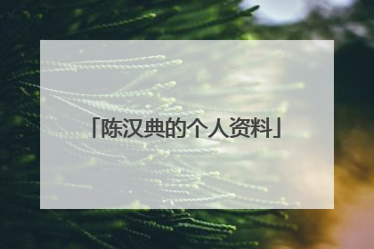 陈汉典的个人资料
