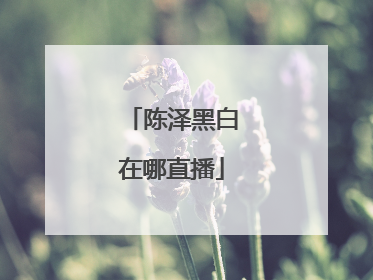 陈泽黑白在哪直播