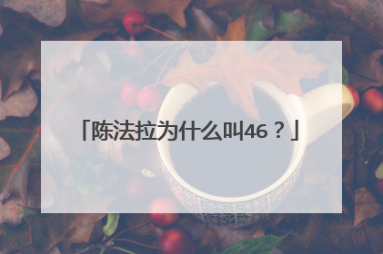 陈法拉为什么叫46?