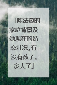 陈法蓉的家庭背景及她现在的婚恋壮况,有没有孩子,多大了