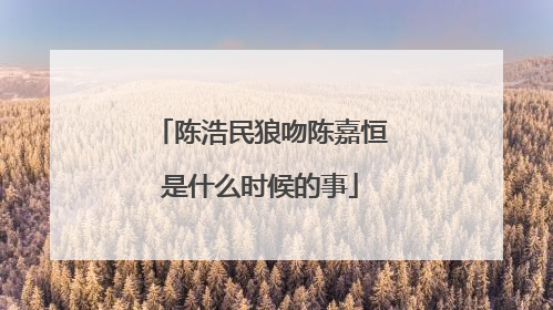 陈浩民狼吻陈嘉恒是什么时候的事