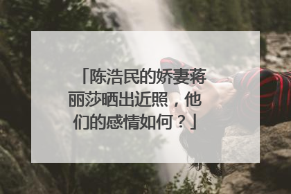 陈浩民的娇妻蒋丽莎晒出近照，他们的感情如何？