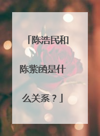 陈浩民和陈紫函是什么关系？