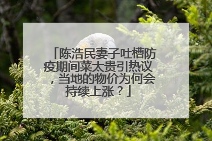 陈浩民妻子吐槽防疫期间菜太贵引热议，当地的物价为何会持续上涨？
