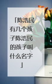 陈浩民有几个孩子陈浩民的孩子叫什么名字